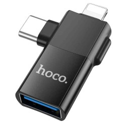 Hoco UA17 2-in-1 iP & USB-C To USB OTG Adapter
