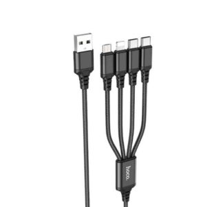 Hoco X76 4-in-1 Type-C*2+iP+Micro Charging Cable