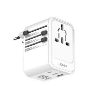 Ldnio Z6 GaN 65W PD Travel Converter Adapter (White)