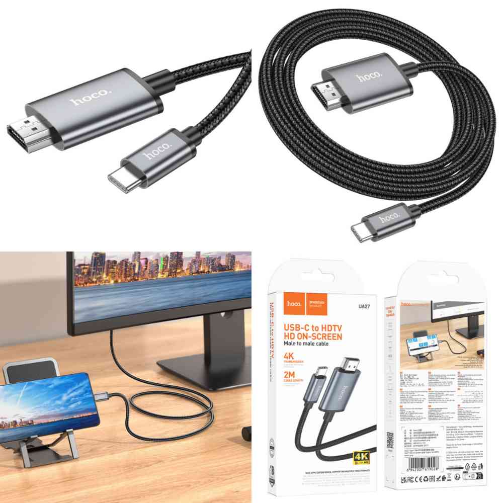 Hoco UA27 4K USB-C To HDTV HD On-Screen Male To Male Cable