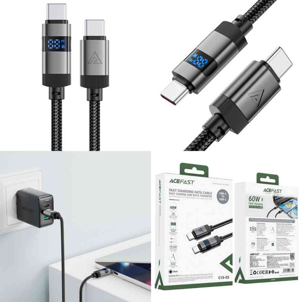 AceFast C15-03 PD 60W USB-C To USB-C Fast Charging Data Cable