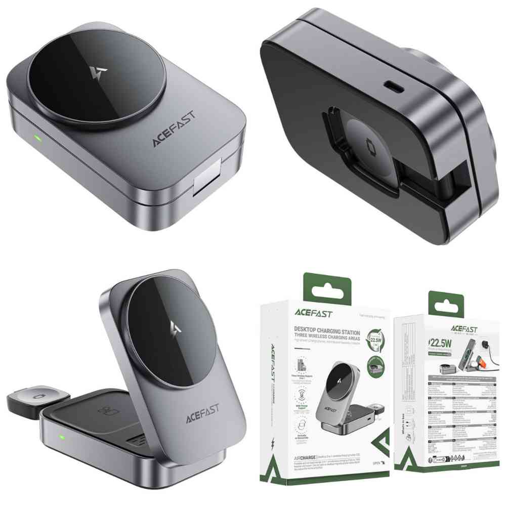 AceFast E22 22.5W Desktop 3-in-1 Wireless Charging Holder Station