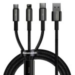 Baseus Tungsten Gold 3-in-1 USB To M+L+C 3.5A Fast Charging Data Cable