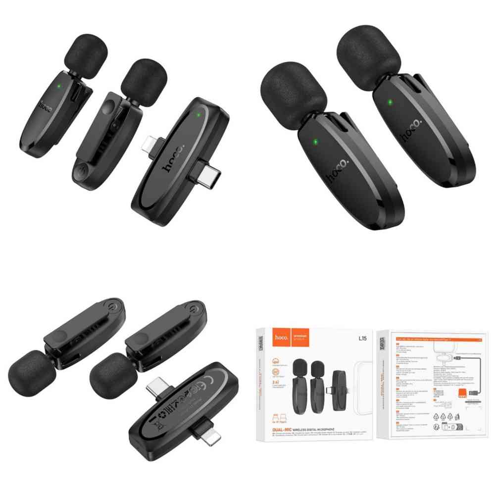 Hoco L15 Dual Mic Wireless Digital Microphone (1)