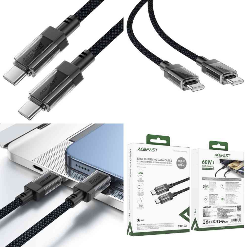 AceFast C12-03 PD60W USB-C To USB-C Fast Charging Data Cable