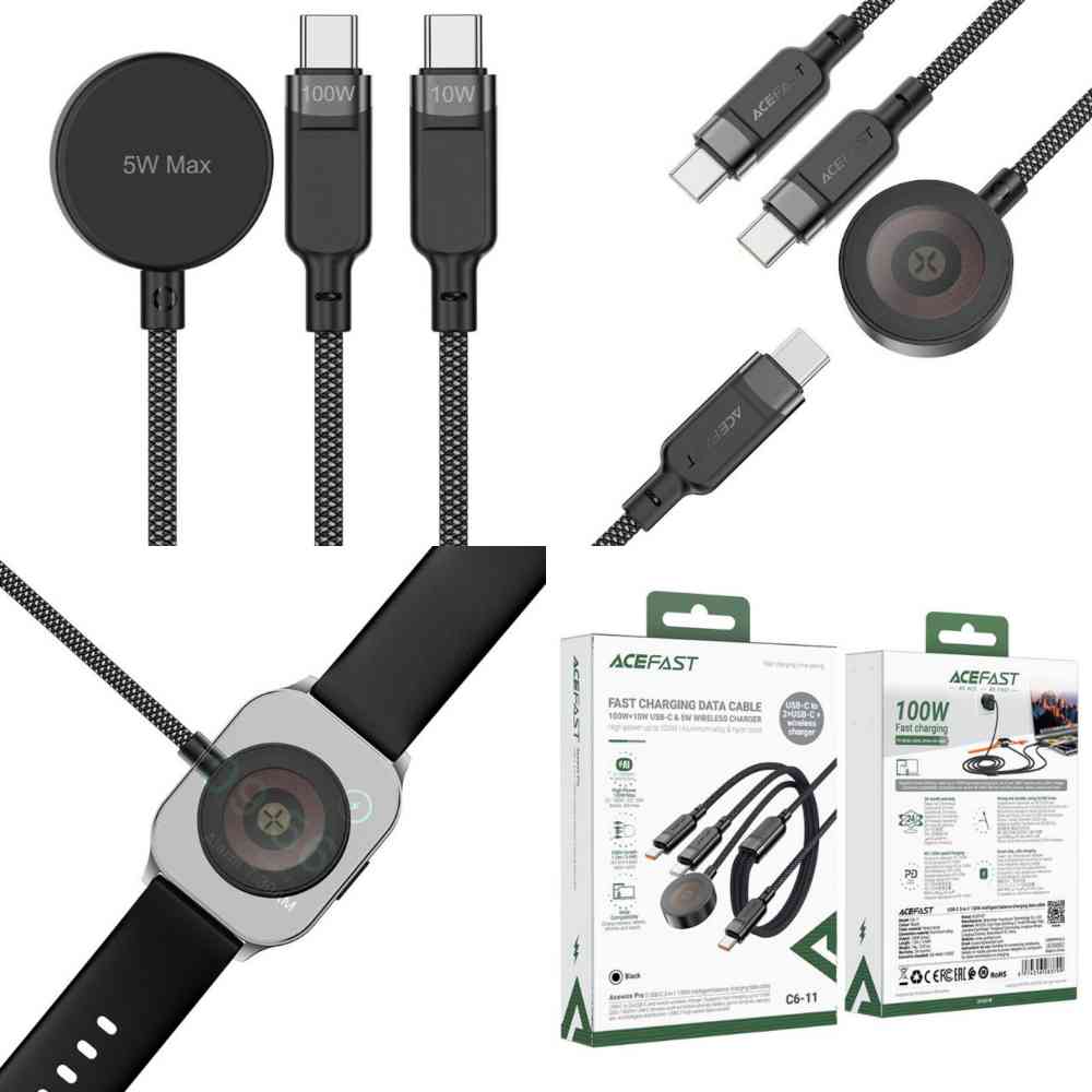 AceFast C6-11 3-in-1 100W Fast Charging Data Cable