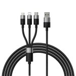 Baseus StarSpeed 3-in-1 USB To M+L+C Fast Charging Data Cable