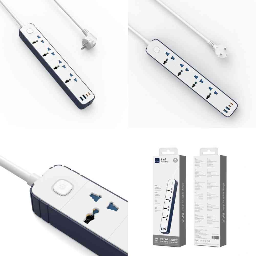 WiWU Wi-S007 PD20W GaN 8-in-1 Power Strip