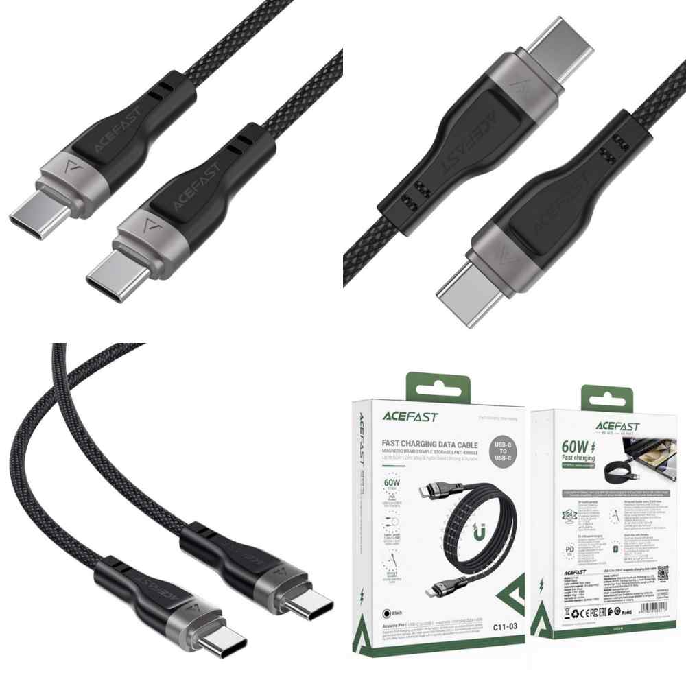 ACEFAST C11-03 PD 60W USB-C To USB-C Magnetic Fast Charging Data Cable