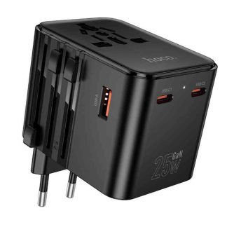 Hoco AC31 PD 25W Global Universal 3-Port Travel Adapter