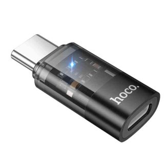 Hoco UA36D USB-C To iP Transparent Adapter (Black)